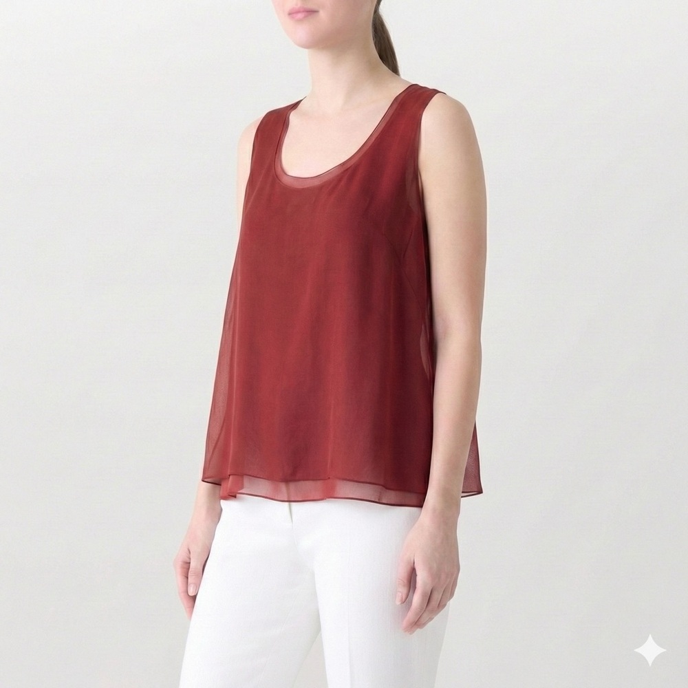 Akris 100% Silk Top Blouse US 10